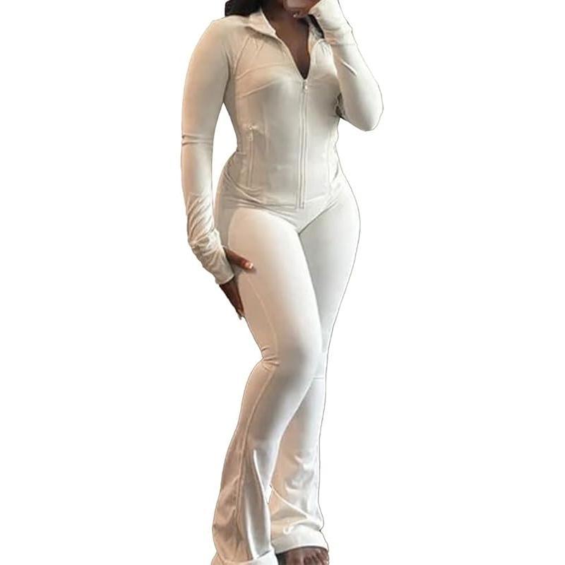 Women’s 2-Piece Lounge Set – Cozy Zip-Up Crop Jacket & Flare Pants Tracksuit| Stretchy Workout Outfit Home, Gym & Streetwear Women’s 2-Piece Lounge Set – Cozy Zip-Up Crop Jacket & Flare Pants Tracksuit| Stretchy Workout Outfit Home, Gym & Streetwear