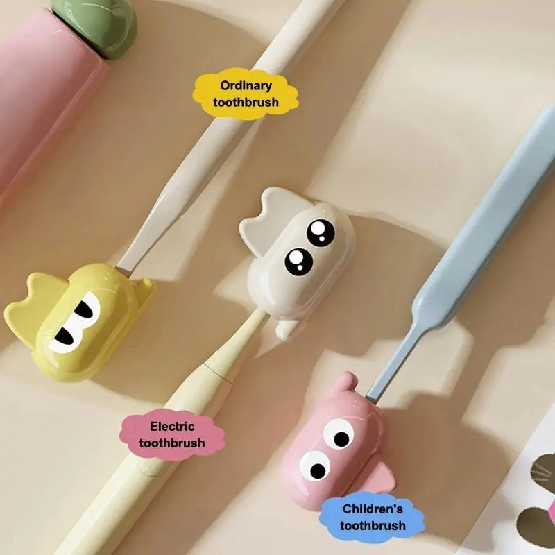 1Pc Plastic Dustproof Head Germproof Protector Caps Portable Toothbrush Head Cover Clips Cat For Travel Hiking Camping Bathroom
