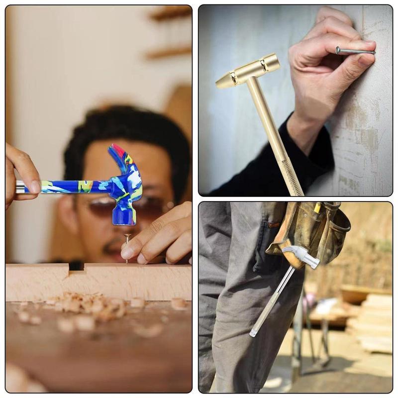 [Holiday Haul] 6 In 1 Mini Multifunction Anti-corrosion And Anti-rust Copper Hammer & Hand Tools For Repair Uav Mobile Phones Laptops Watches(yellow)