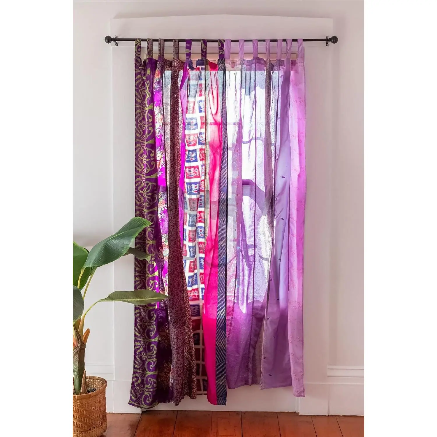 Sari Colorful Curtains Light-Filtering – Boho Curtains, Bed Canopy Panel, Tapestry or Window   Color (84 X 43 Inches)