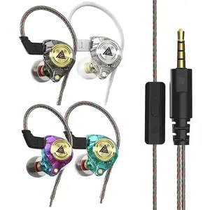 Gift Wired Gaming Earbuds, QKZ AK3 File in Ear Monitors, Deep Bass Sound Wired Earbuds, HiFi in Ear Headphones with 1DD 10mm Dynamic Driver, IEM for Music Gaming Video Calling
