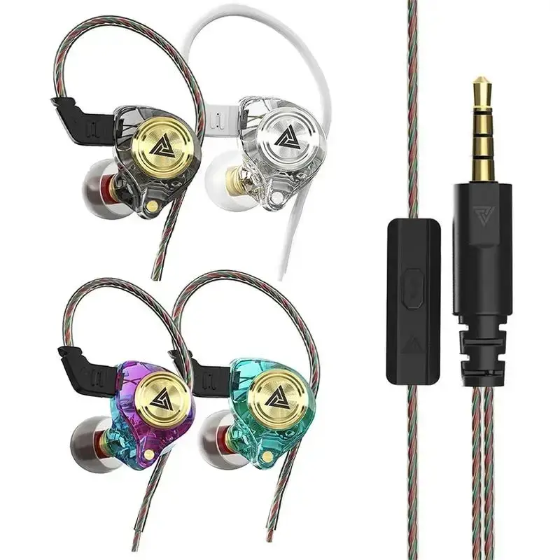 QKZ AK3 Wired Gaming Earbuds - Gift Electronic Audio IEMs with 1DD 10mm Dynamic Driver, Deep Bass, HiFi Sound, Noise Isolation, Memory Cable for Gaming, Music, Video Calling