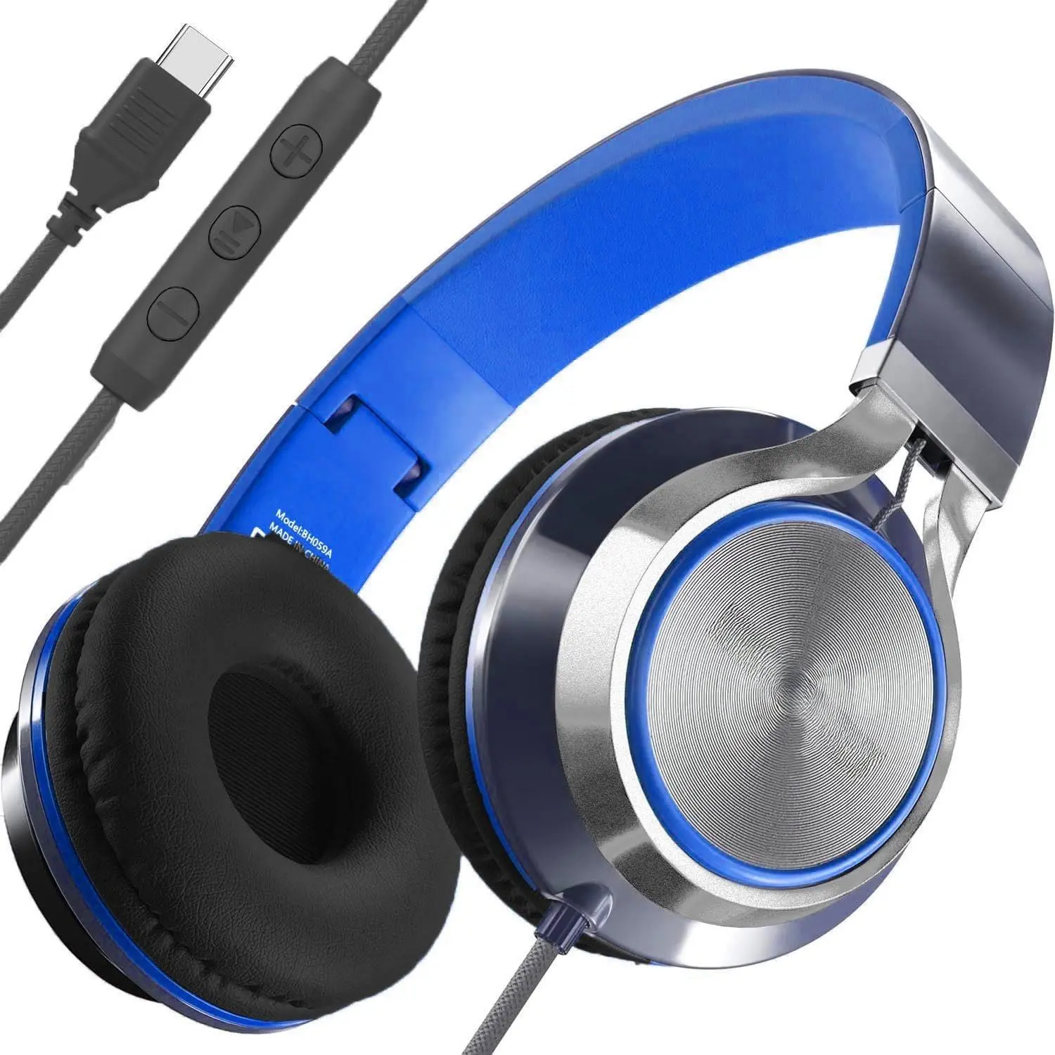 USB C Headphone for  & Adults Over-Ear Headphone with  Mic | Adjustable Type C Headphones for School, Comfort Ear Cups, Hi-Fi Stereo, Cord for , iPad, Tablet, Laptop, Travel