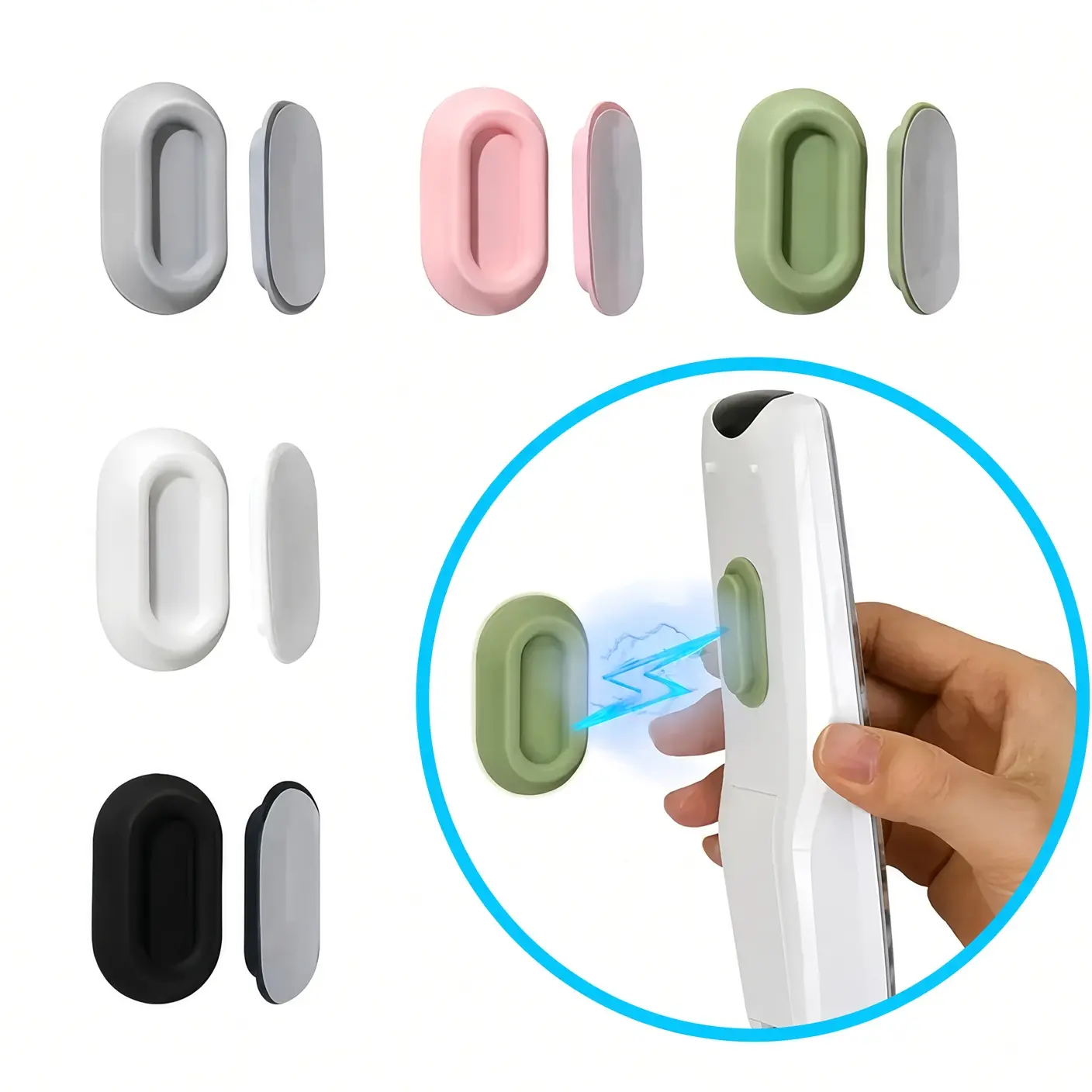 5-Pack Magnetic Remote Control Holder, Upgraded Silicone N52 Strong Magnet Wall & Ceiling Mount, Self-Adhesive No Drill Remote Storage Organizer for TV, Fan Remotes