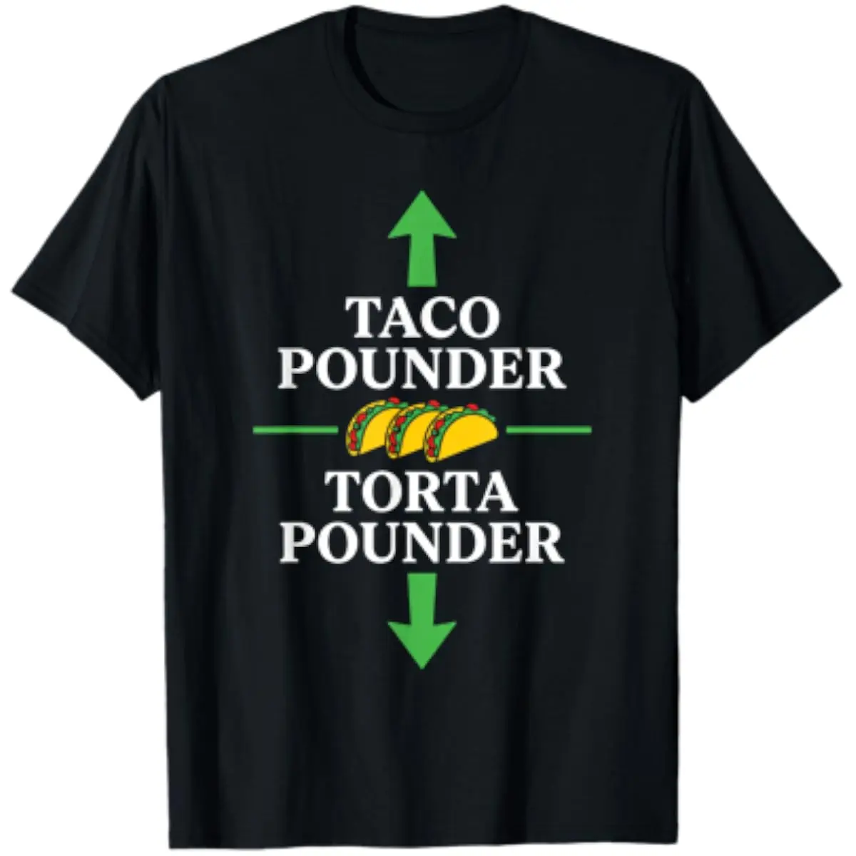 Casual "Taco & Torta Pounder" Graphic T-Shirt, Unisex Relaxed Fit Shortsleeve, Breathable, Cotton, Fabric, Piece, Menswear, Round Neck, Top