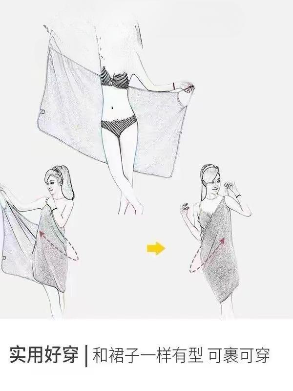 Sexy Backless Towel Dress, 100% Cotton Towel Material, Wearable Bath Towel for Women