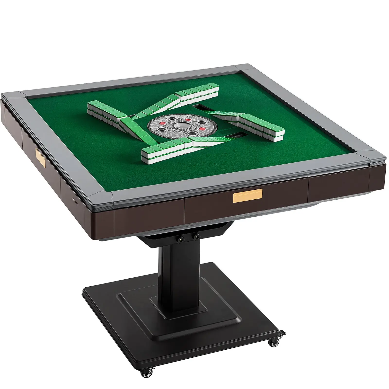 Automatic Mahjong Table with Wheels, 2 Sets of 40 mm Tiles (164 Pcs), Roller Coaster Style Mahjong-Table, Foldable and Automatic Shuffler, for Home, Outdoor Leisure Gifts for Mahjong Players