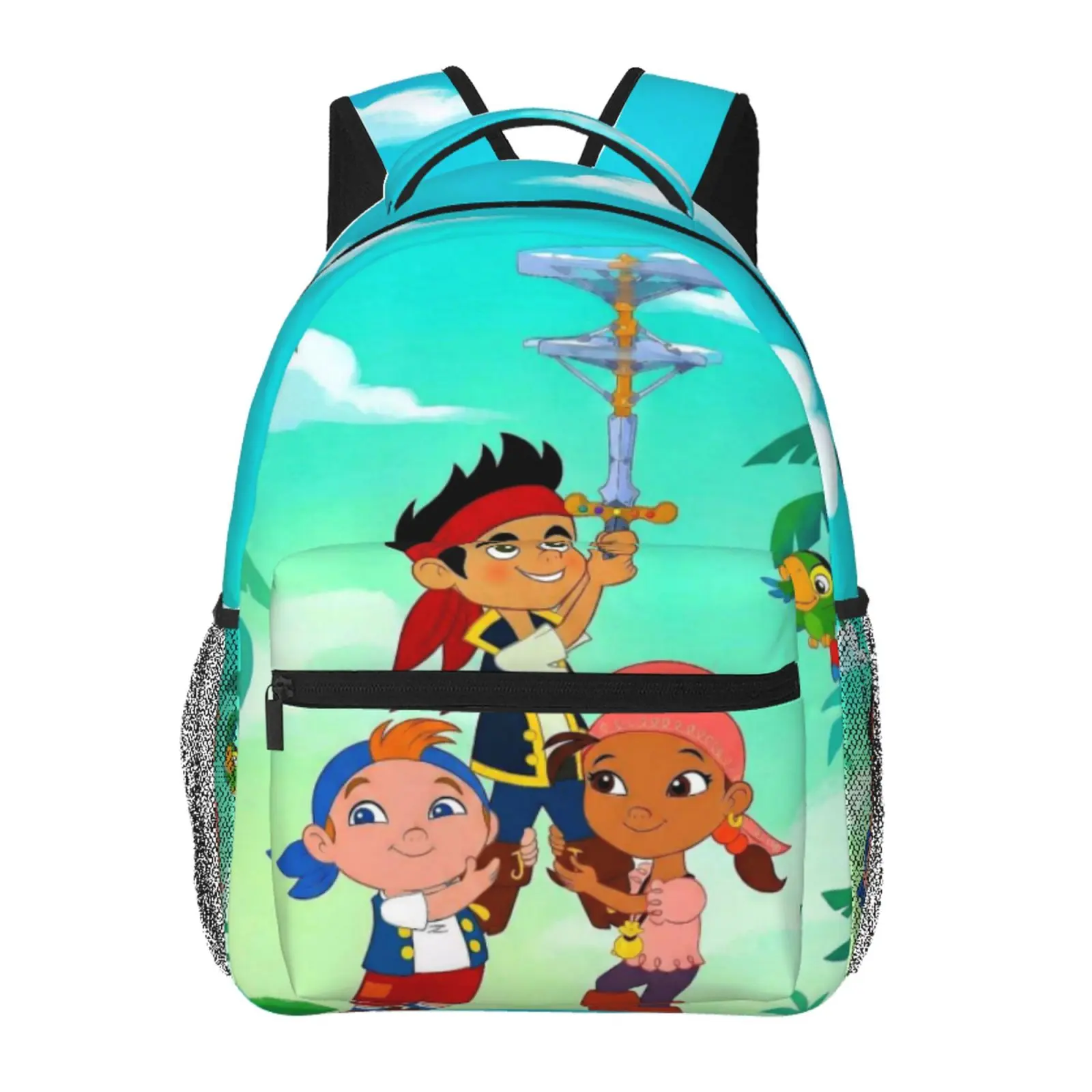 Anime Jake And The Neverland Pirates1 Backpack, School bag Cute Girls Boys Teens Backpacks Kawaii Kids Lightweight backpack with adjustable straps Bookbag with office Travel, School, College, Work