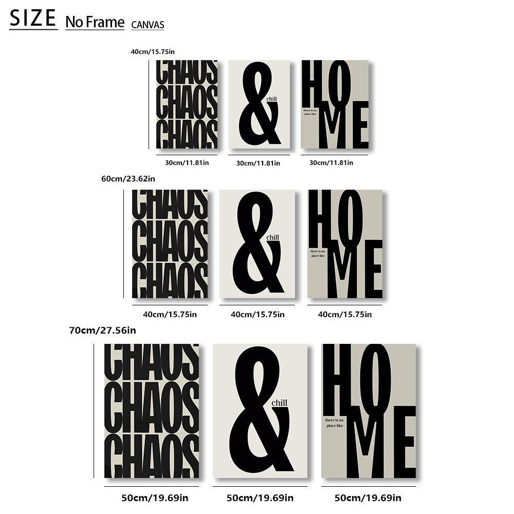 Modern Canvas Painting without Frame, Unframed Art Print, 3 Counts/set Fashion Letter Pattern Wall Art, Wall Decor, Art Wall Decoration for Home Living Room Bedroom Office