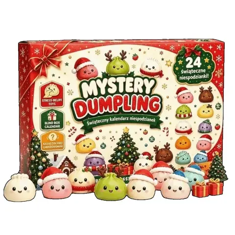 2026 New Christmas Squid Advent Calendar, 24-Day Countdown, Jumbo Squid Squeeze Fidget, Cute Fun Collectible, Surprise Gift Blind Box, Collectible Figures Sealed