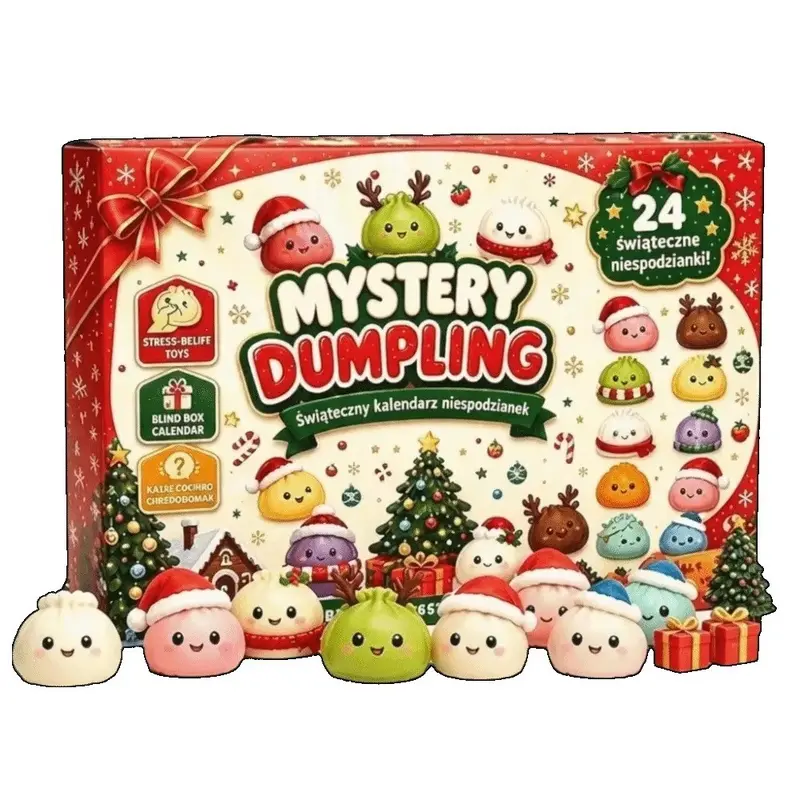 2026 New Christmas Squid Advent Calendar, 24-Day Countdown, Jumbo Squid Squeeze Fidget, Cute Fun Collectible, Surprise Gift Blind Box, Collectible Figures Sealed