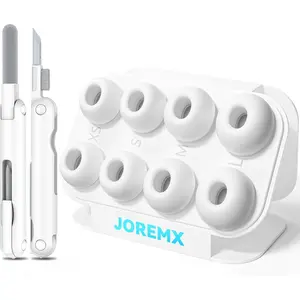 4 Pairs Silicone Replacement Ear Tips for AirPods Pro (2019) & AirPods Pro 2 (2022) with Cleaning Pen, Noise Reduction Hole, Built-in Dust Guard, USB-C (2023), 4 Sizes (XS/S/M/L)