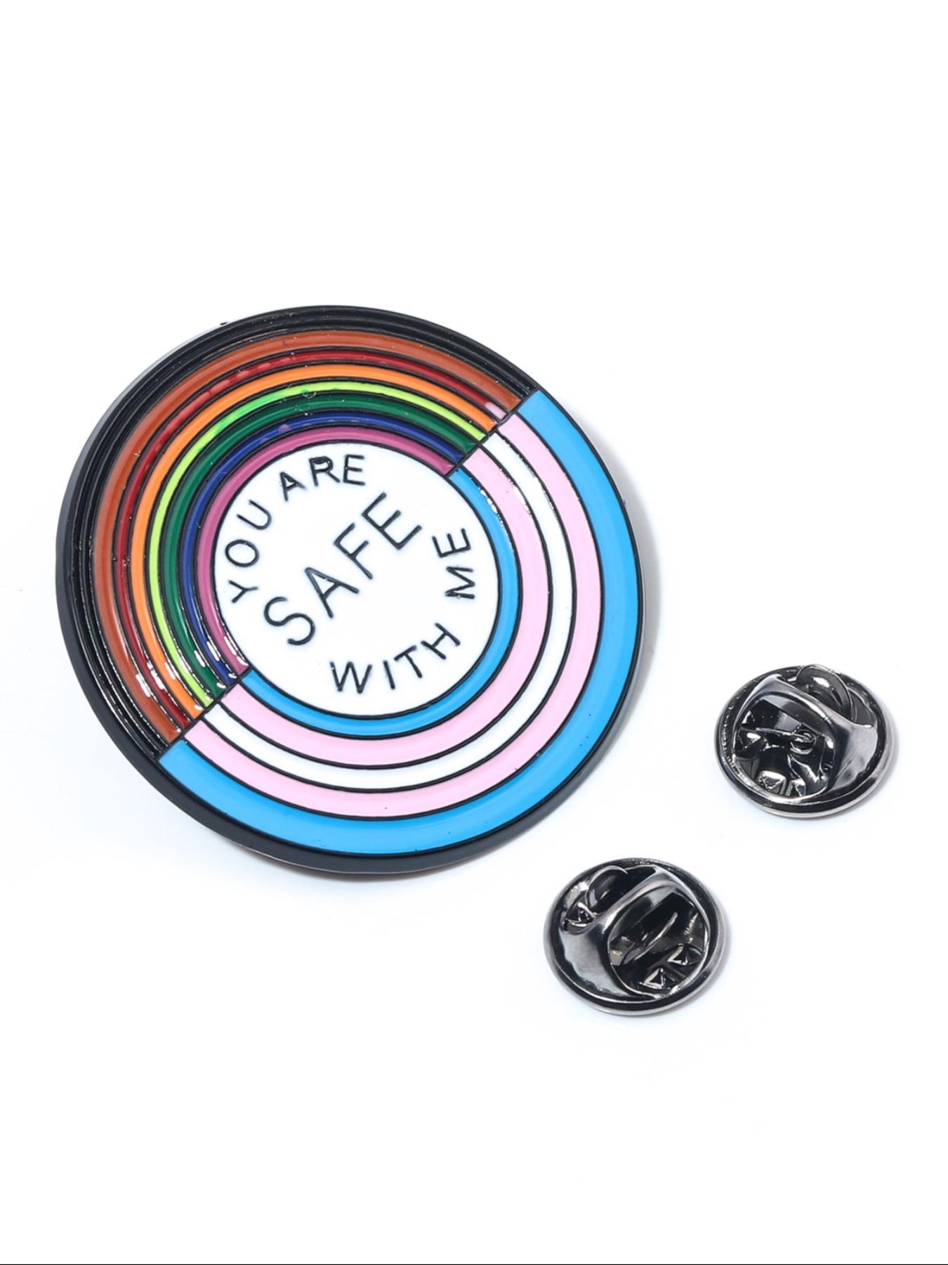 LGBTQ+ Rainbow Letter Pattern Brooch, Fashion Creative Rainbow Brooch, Unique Backpack Accessories, Suitable for Daily Wear, Fashion Gift for Friend & Family