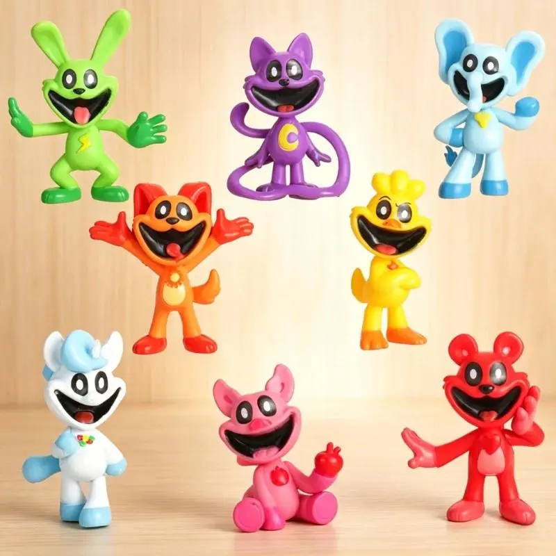 Anime S-m-iling Catnap & Dogday Figure PVC Model Doll Toys for Kids Cartoon Game Figures Desktop Decoration Birthday Gifts