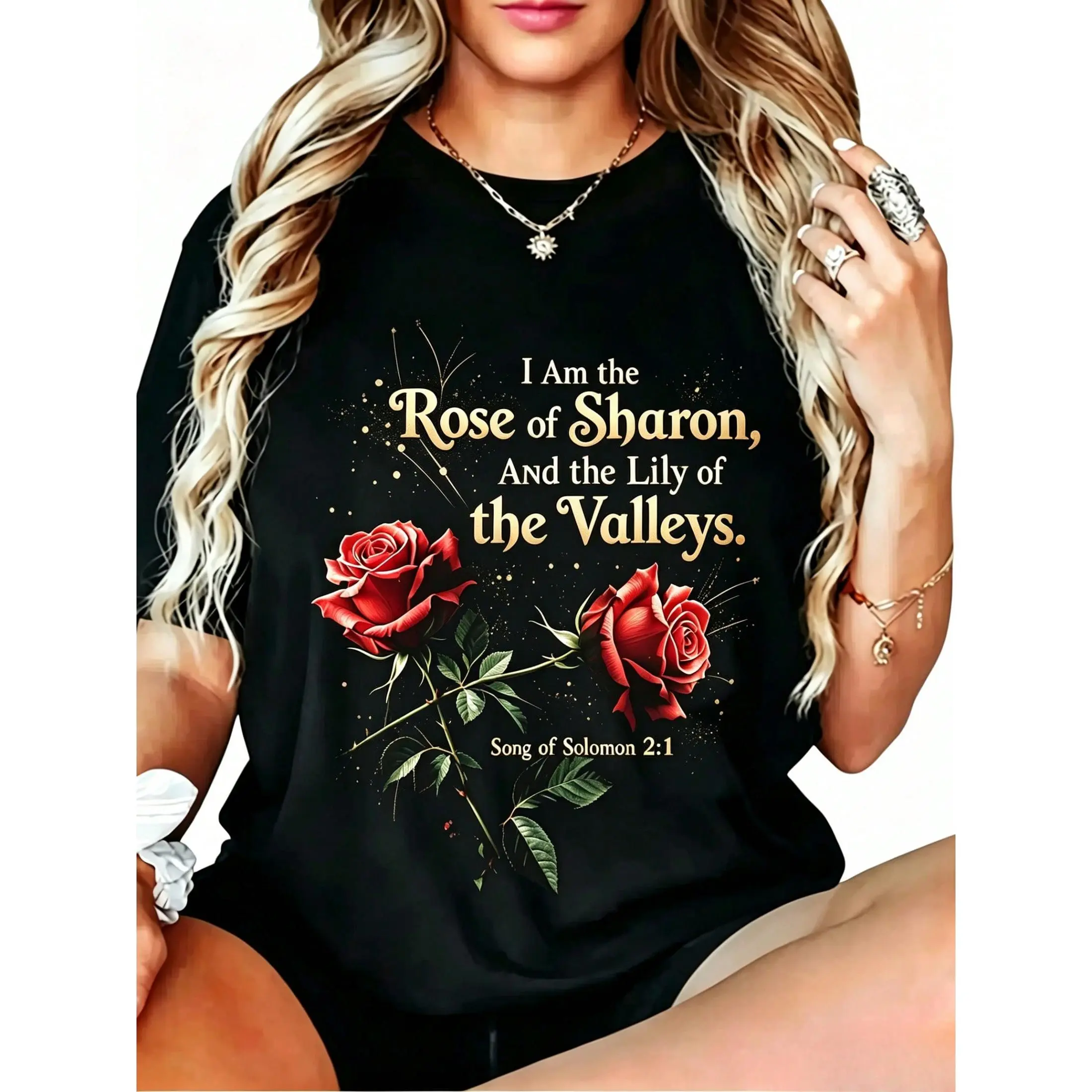 1pc Asymmetrical Flowers Print Sports T-Shirt - 100% Fabric, 180G, Short Sleeve, Crew Neck, Regular/Oversize Fit, All-Season Casual Rose Of Sharon Lily Of Valleys 2D Flat Print Sports Top, Sporty Sports Tops
