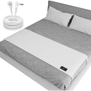 Grounding Sheets for King Size Bed, Grounding Bed Sheets with 10% Silver Fiber, Earth Connected Sheets for Sleep, Energy, White, 27"*76"