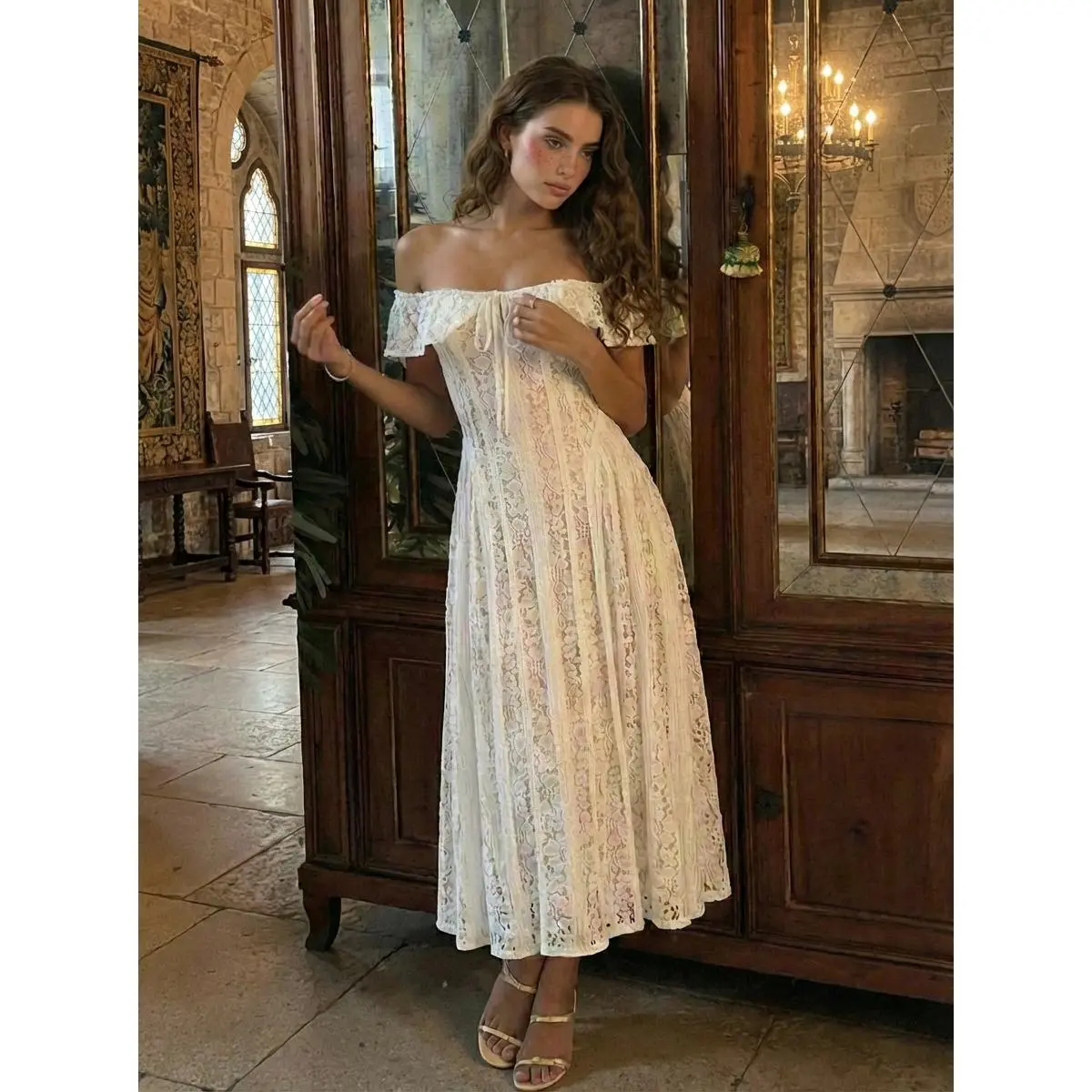cider lace knot front cami dress CIDER Maxi Dress for Women Lace Trim Tiered Cami Bohemian Holiday Vacation Square Neck Sleeveless Dress Green at Amazon Women's Clothing store