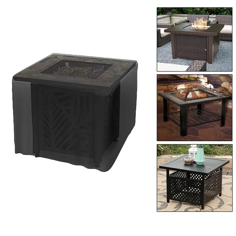 1pc Outdoor Square Fire Pit Cover, Fits for 32-36 Inch Fire Table, Patio & Garden Use, Fire Pit Cover, Patio Furniture Cover.