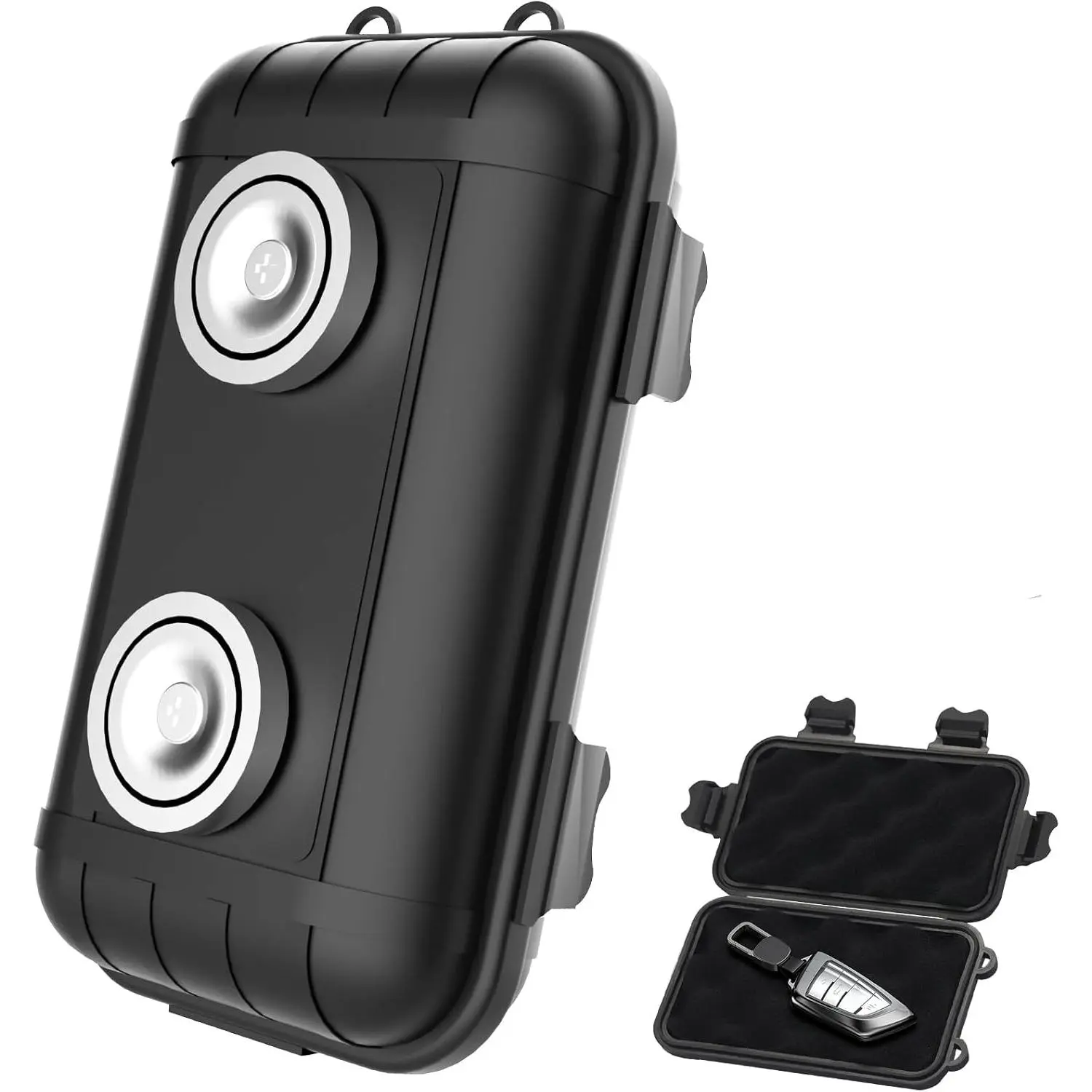Magnetic Key Box, Magnetic Key Holder Under Car, Hide a Key Magnetic Car Waterproof Key Holder Hider Key Case for Outside Travel, Hide a Key Box for Cars, SUV, Truck - Black, 1 PackGift.
