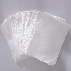 Pack of 100 4x6 Inch 130 GSM Ivory White Handmade Cotton Deckle Edge Loose Leaf Sheets