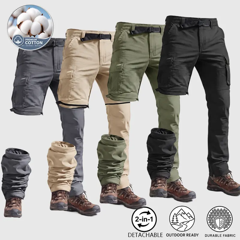 Men Zip Off Pants Convertible Cargo Trousers Quick Dry Ripstop Detachable Outdoor Hiking Fishing Camping Climbing Safari Travel Straight Leg Durable All Season Lightweight Comfortable