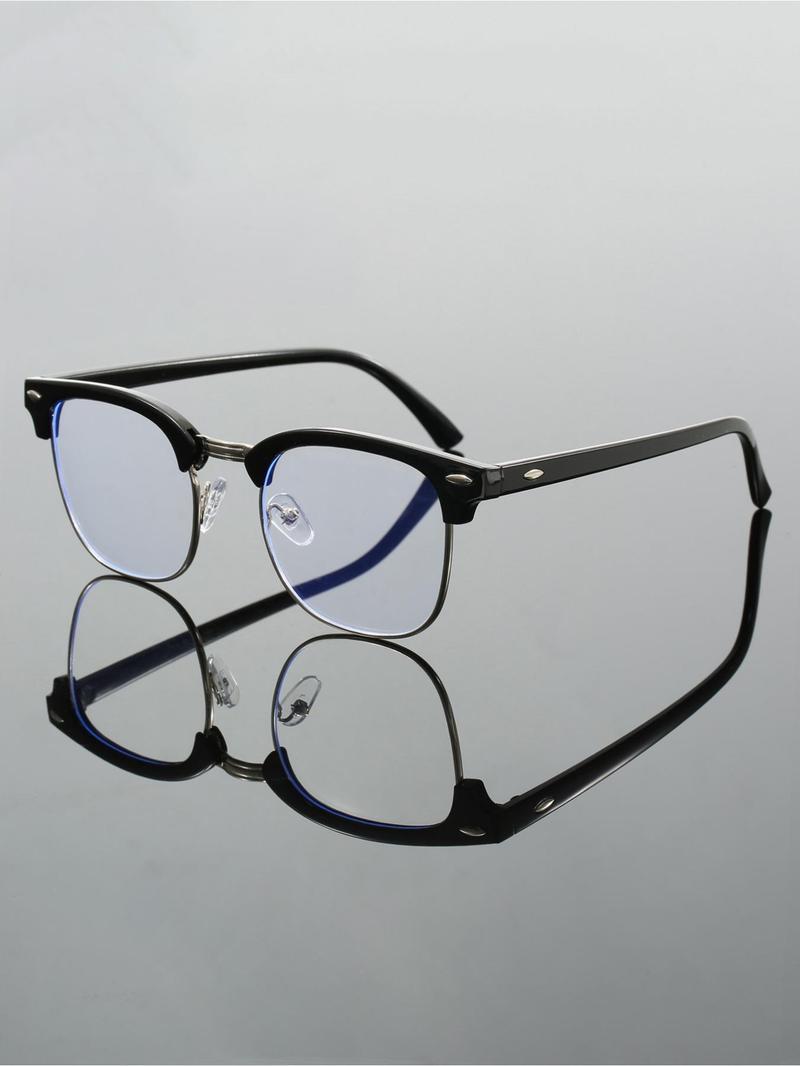 Anti-Blue Light Square Full Frame Eyeglasses - Unisex Basic Fashion Style, Ideal for Work & Daily Outfit Decor