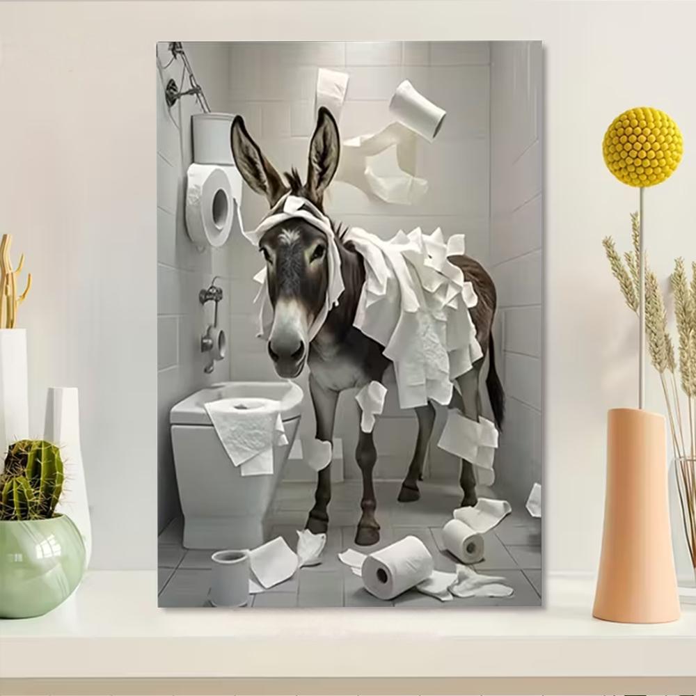 Bathroom Art Wall Farmhouse Home Vintage Funny Signs Donkey For Home,Donkey Toilet Paper Fun packaging style,room decoration, unique holiday gift paintings, waterproof, fade resistant, printed posters, and wall decorations Bathroom Art Wall Farmhouse Home Vintage Funny Signs Donkey For Home,Donkey Toilet Paper Fun packaging style,room decoration, unique holiday gift paintings, waterproof, fade resistant, printed posters, and wall decorations