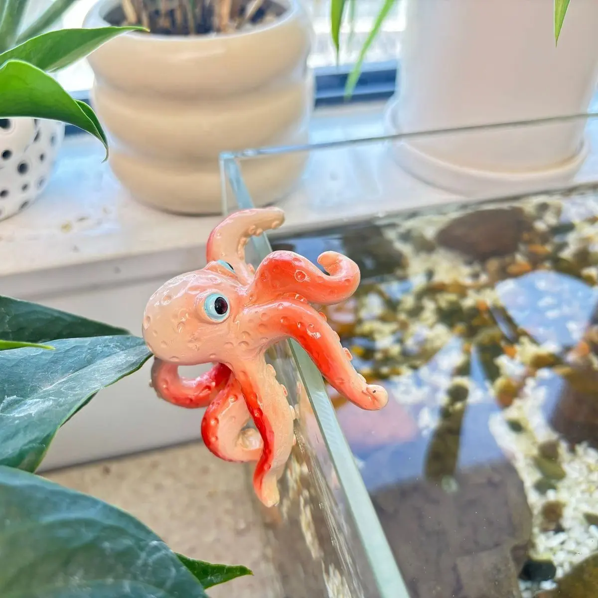 Gradient Octopus Resin Statue, Ocean Fresh Style, Aquarium Planter Micro Landscape Decor, Christmas Gift, Hanging Ornament