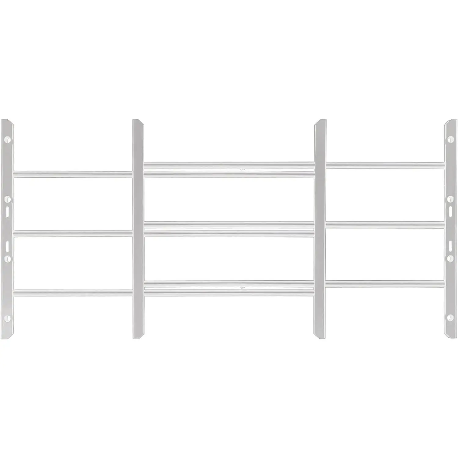 AWG Fixed Window Security Bars,(White, 3Bars) 14 3/4" to 15 3/4" HIGH x 22 3/4" to 38 1/2" Wide Adjustable Width Window Safety Guards for Children, Tubular Steel, Rust Resistant