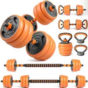 66LB Adjustable Dumbbell Set, 4-in-1 Convertible Weights, Dumbbells, Barbell, Kettlebells for Home Gym Workouts