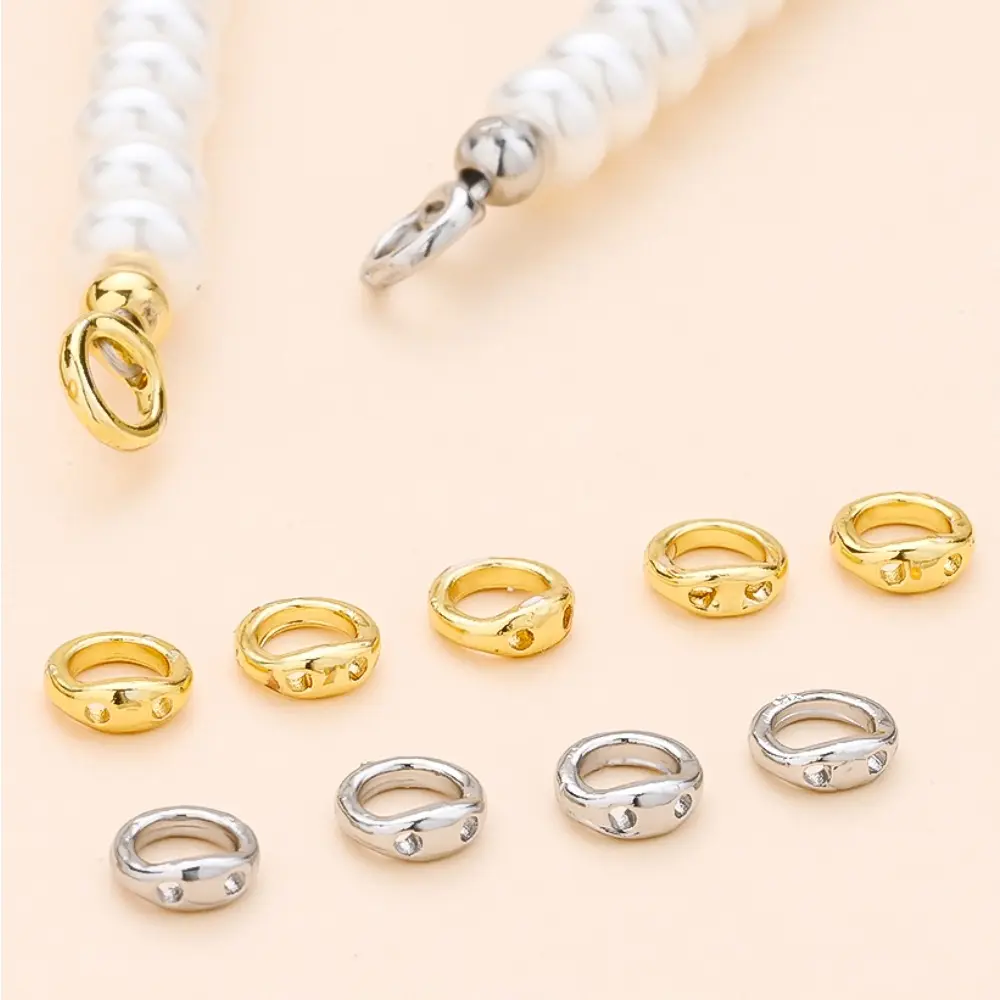 60pcs Golden Double-Hole Round Connector Rings, Beading Supplies for Bracelet, Necklace & Earring DIY Jewelry Making
