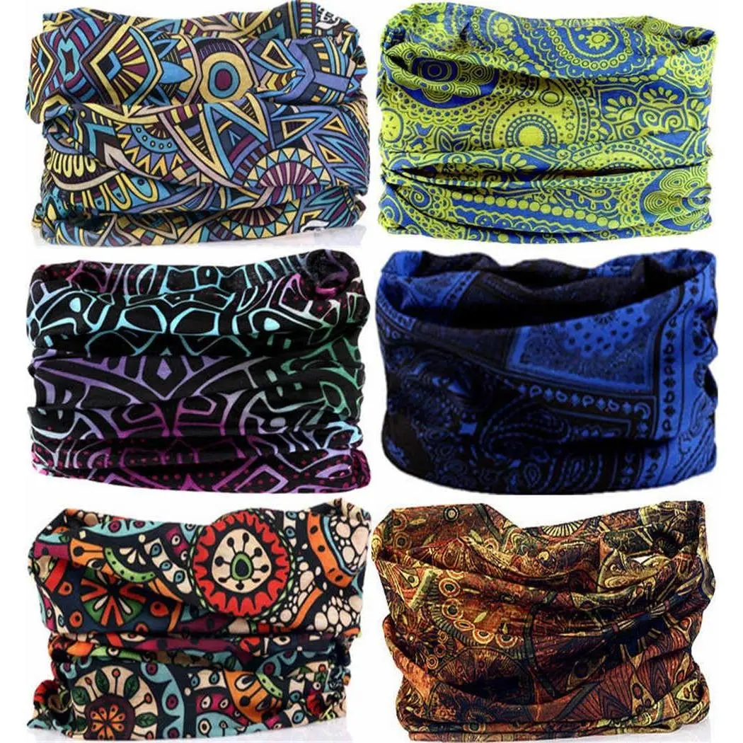Unisex Multi-Functional Face Mask - Multiple Packs Available, Convertible to Headband, Neck Gaiter, Head Wrap, or Bandana for Sports & Outdoor Use