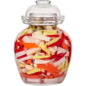1.5L Pickle Fermentation Jar, Fermentation Kit with Water Seal, Glass Canning Jar with Lid for Pickles Kimchi Sauerkraut Kombucha Wine Brewing