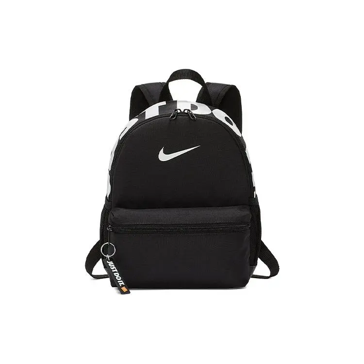 Nike Brasilia Sporty Casual Logo-Print Polyester Backpack for Women in Black