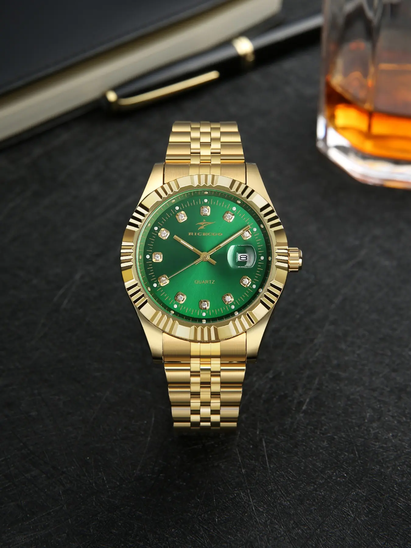 RICECGO: A luxurious men's business watch, Quartz Analog Wristwatch and a stylish, classic timepiece—the perfect gift for your father, boyfriend, or elders. Quartz Analog Watches