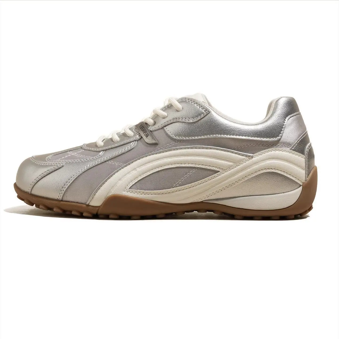 2026 Spring New Model Silver Height-Increasing Women's Sneakers, Lightweight, Versatile, Super Stylish, Sporty Casual White Shoes