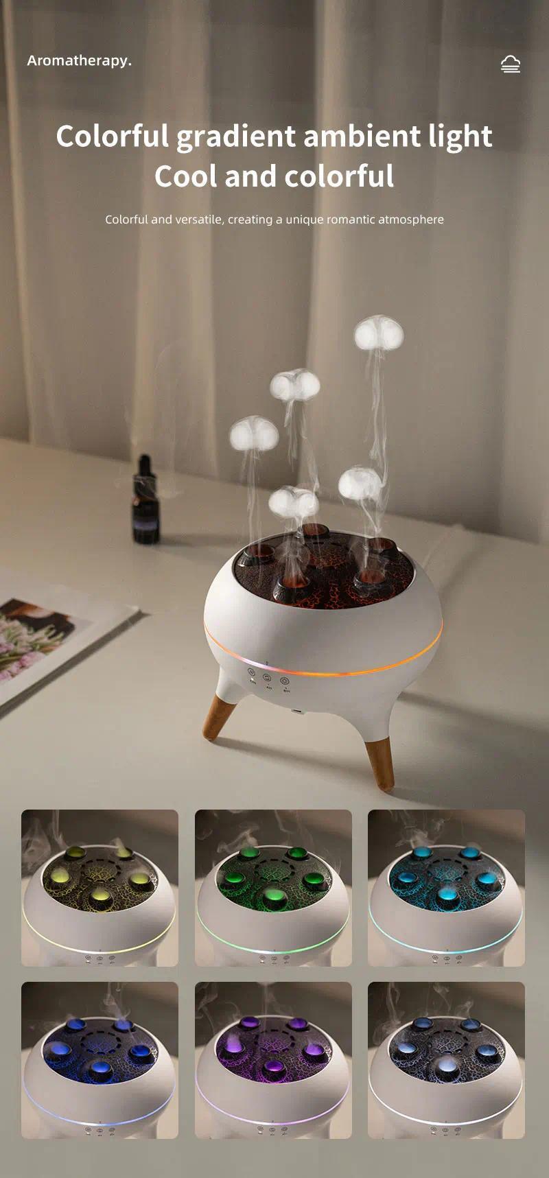 Dynamic Jellyfish Air Humidifier Essential Oil Diffuser Remote Control Bedroom Humidifier with 7 Colorful Night Lights