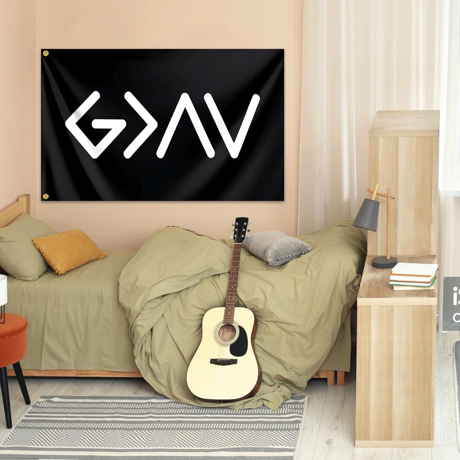 God Is Greater Than The Highs And Lows Flag 3x5 Ft Christian Jesus American Religious Flag Polyester Double Sided Bible Verse Flags for Outdoor Bedroom Room Yard Sign Banner