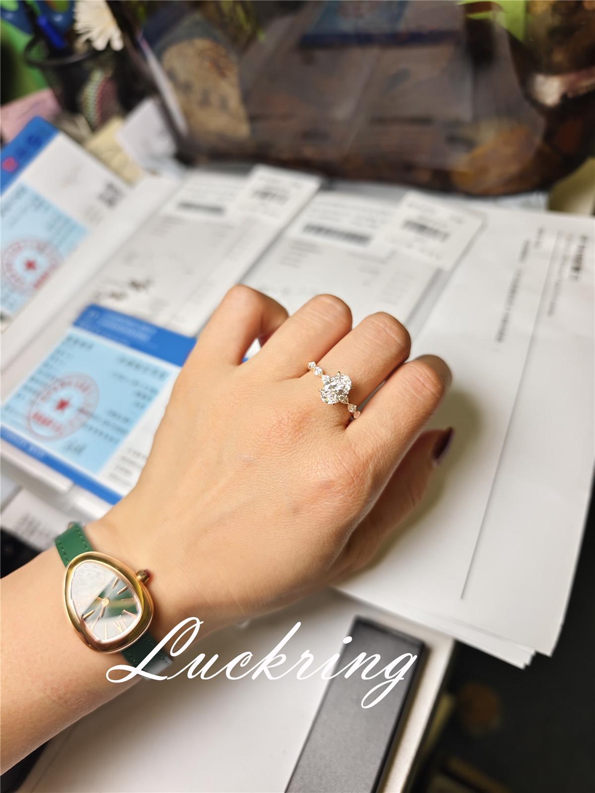 10K Solid Real gold Lab grown Diamond 4CT Oval IGI Diamond Ring Engagement ring Female MARQUISE 18K yellow gold wedding ring
