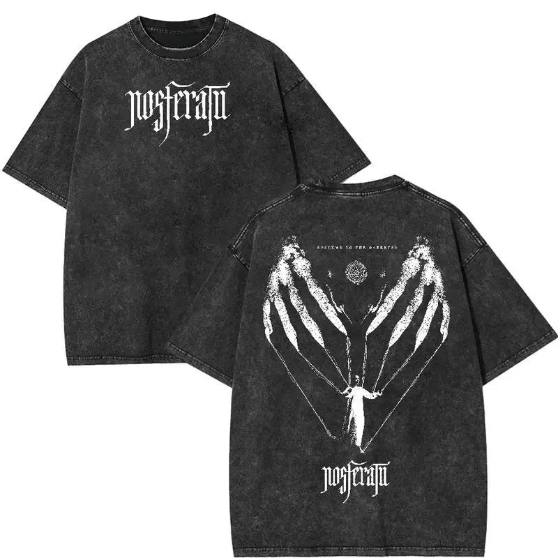 Men's Cotton Vintage Graphic Short-Sleeve Round Neck Sports Top - Distressed Print Fitted Cut Casual Wear Streetwear Tee for Halloween, Everyday Use