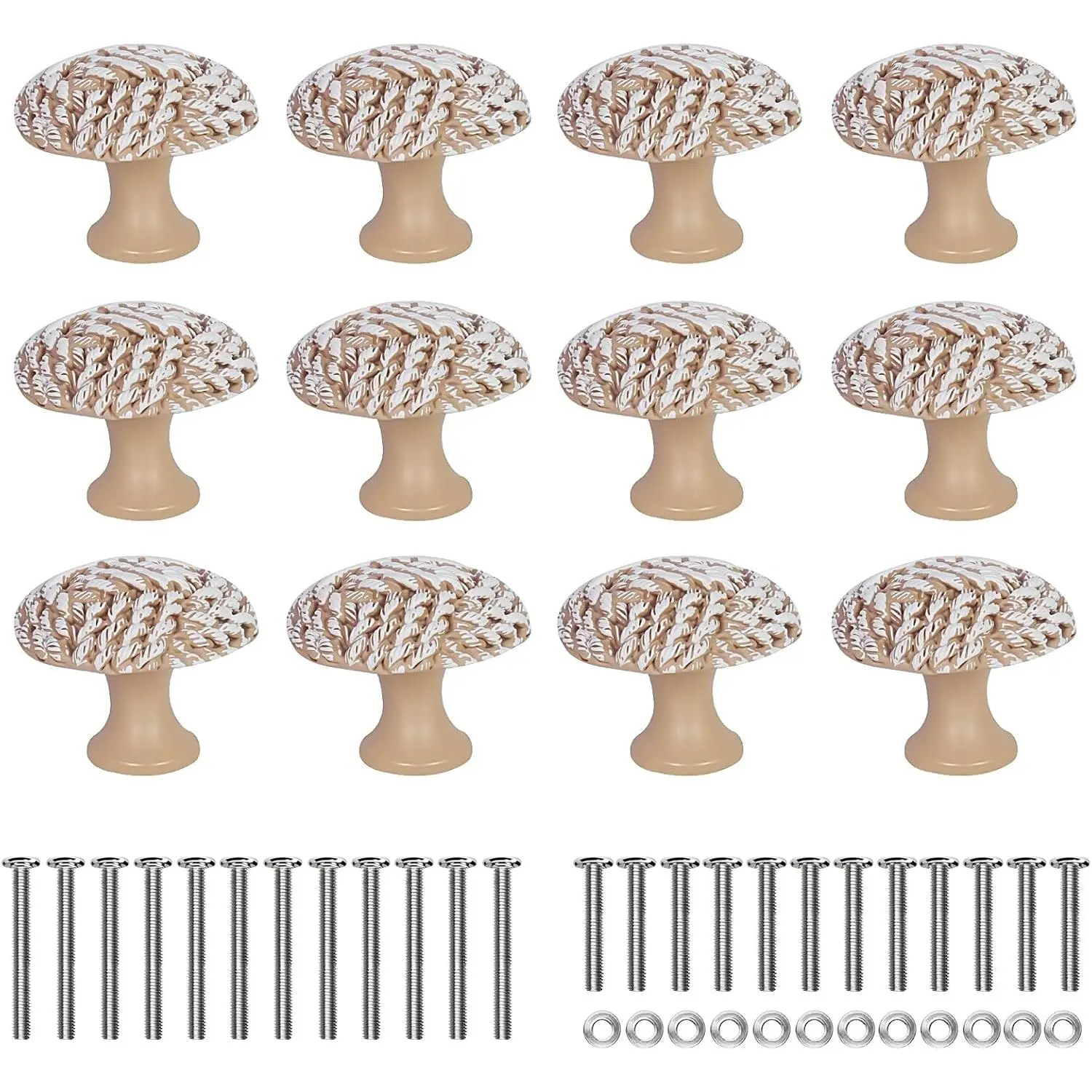Coastal Cabinet Knobs Set of 6, Boho Rope Drawer Knobs