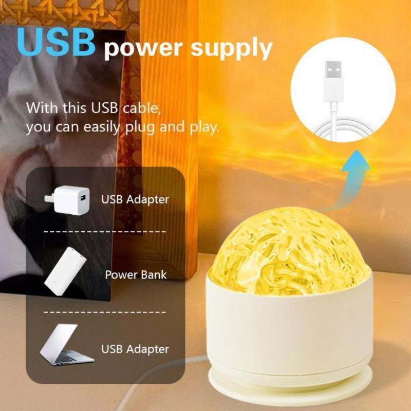 Aurora Projection Lamp, USB Rechargeable 16 Color LED Projector with Remote Control, Room Decor for Halloween Christmas Fall Winter, LED Party Light