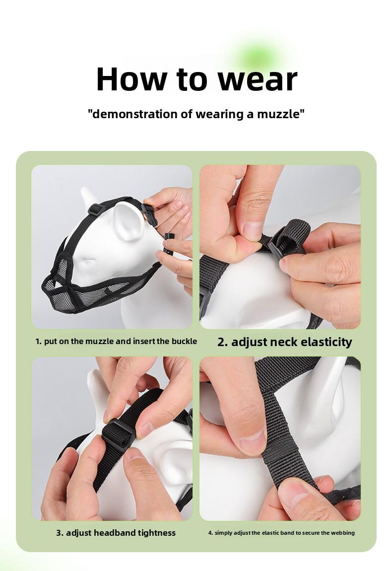 Dog Muzzle, Breathable Pitbull Muzzle, Adjustable Secure Fit, Prevents Biting & Accidental Eating, Perfect for French Bulldogs, American Bullies & Short-Snouted Breeds, Durable Mesh Dog Mouth Cover for Training, Walking & Grooming, Anti-Chew Dog Snout Gua