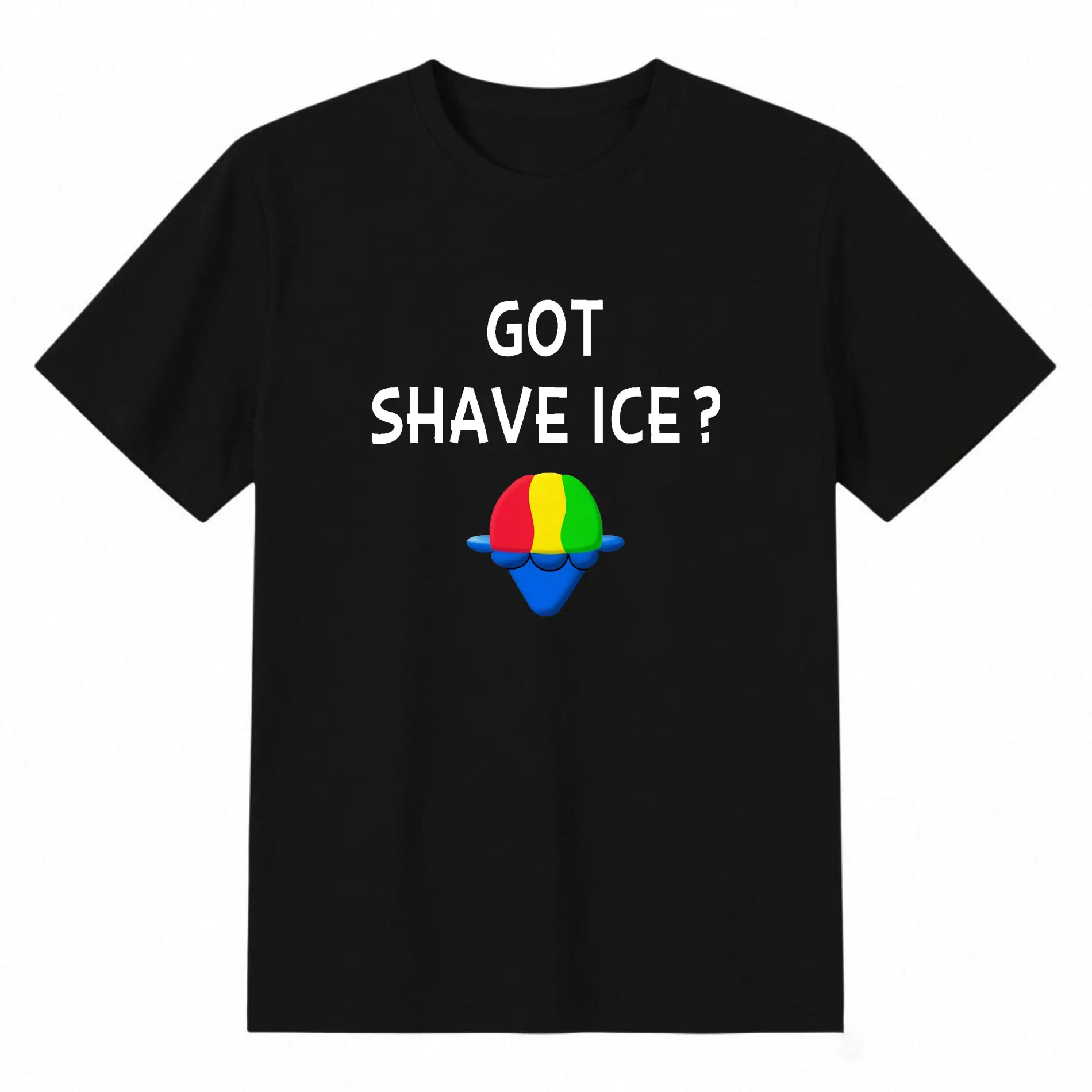 Unisex T-Shirt with Retro Hawaiian Shave Ice Graphic, Soft Crew Neck Short Sleeve Top for Summer Beach Wear, S, Machine Washable, Skin-Friendly, Tops, Shortsleeve