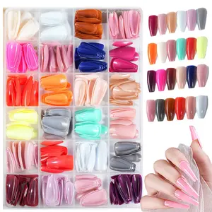 576 Ballet Medium False Nails, Solid Color Nail Art Set, Full Coverage, Easy to Use, Ideal for Salon Art, Perfect for Women's Manicures