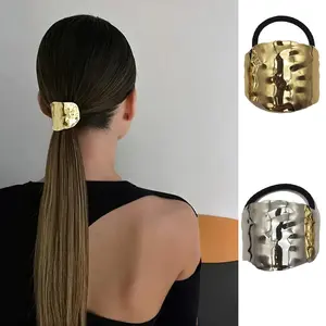 A Stylish And High-End Headband with a Textured Ponytail on The Surface, a Metal Scrunchie for Thick And Fine Hair, a Golden Ponytail Clip, a Stylish Hair Accessory for Women