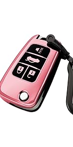 for Chevrolet key fob cover case with Metal buckle,Soft TPU key Shell/skin,4-Buttons fit GMC chevy Colorado Silverado Suburban Tahoe Silverado Remote Key Vehicle Accessories(Silver)