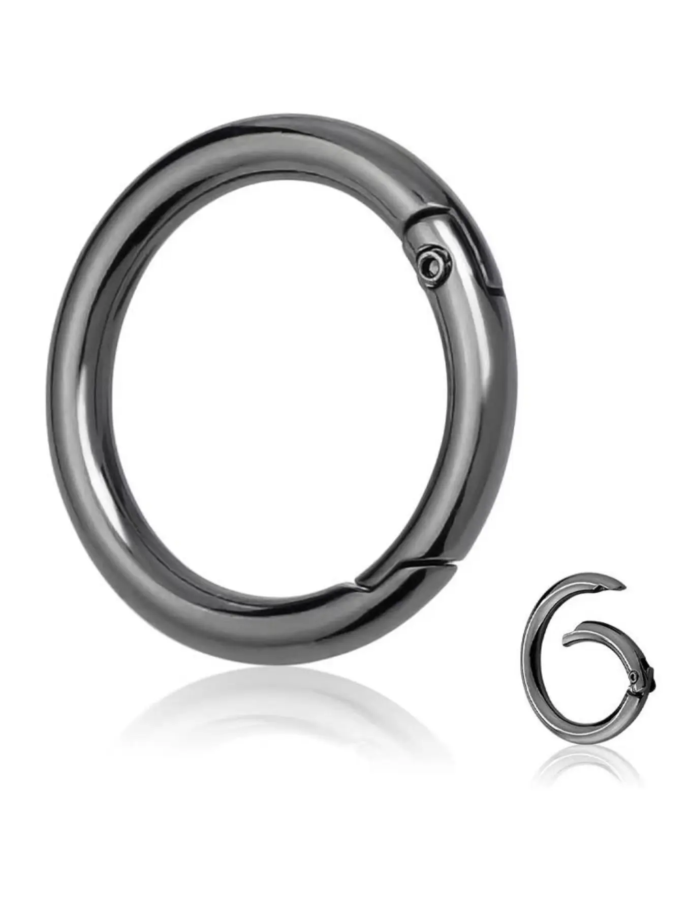 10pcs Metal O-Ring Buckle Set, Spring Buckle Keychain, Round Safety Buckle, Bag Clip Hook, Dog Chain Buckle, DIY Connector, Wallet Making