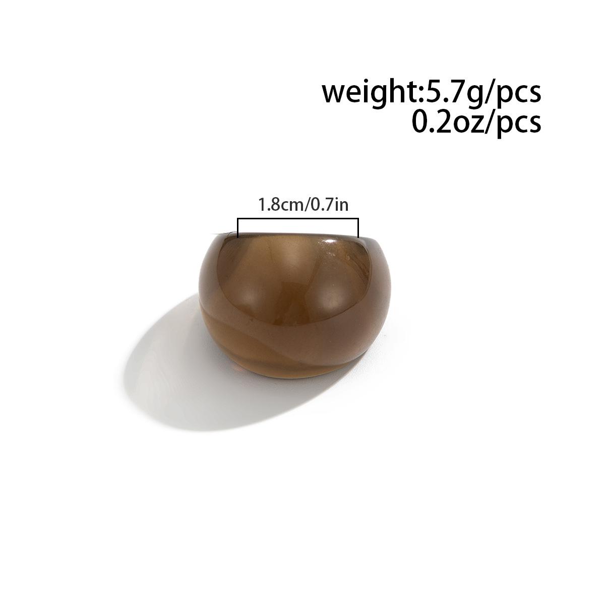 Transparent Colorful Resin Wide Curved Band Rings Retro INS Trendy Unique Niche Design Stackable Finger Rings Y2K Aesthetic Dainty Bold Fashion Jewelry Casual Stylish Accessories for Women Daily Party Street Vacation Outfit Layering Wear