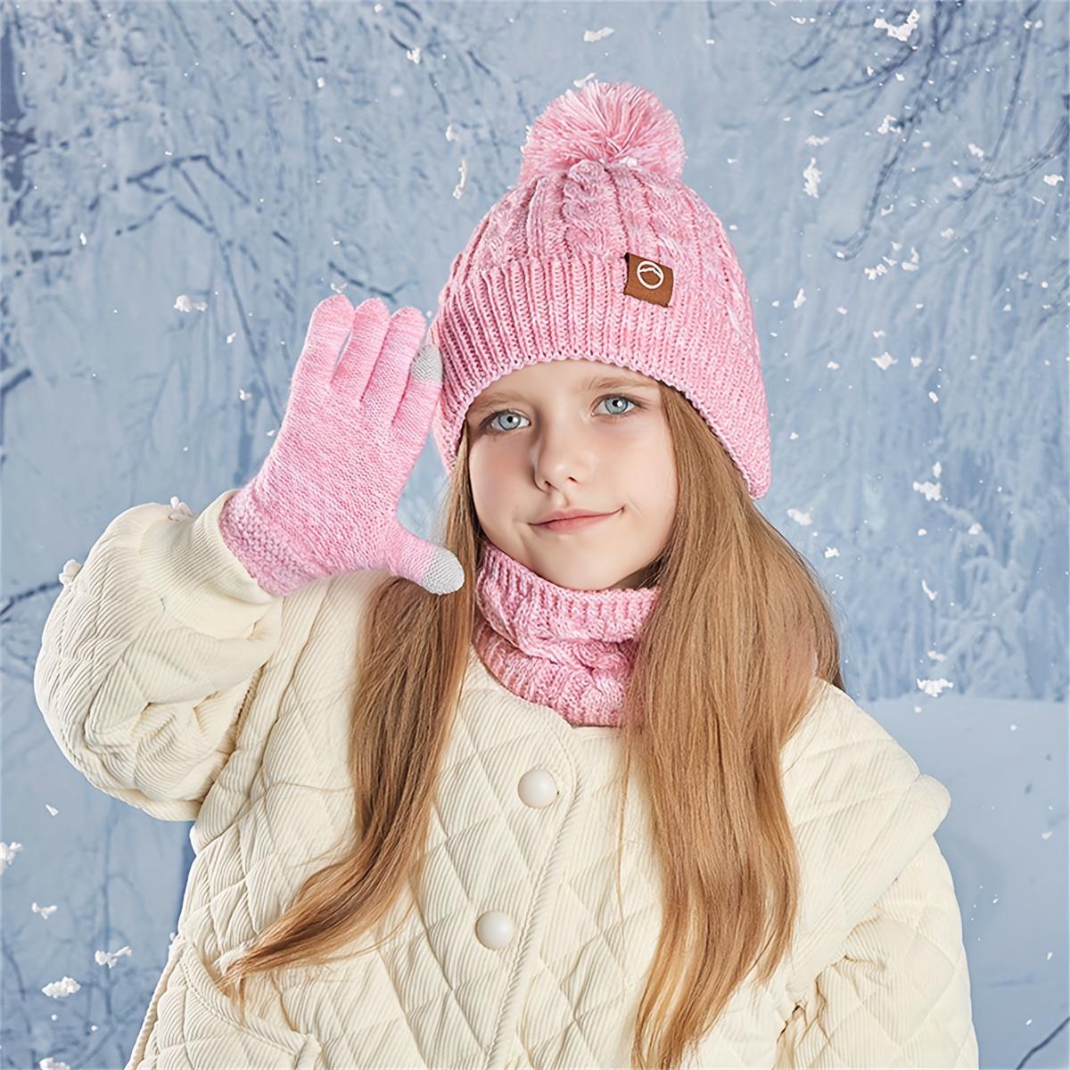 3pcs Outfit Set: Beanie Hat, Scarf & Gloves with Plush Lining for Comfort and Warmth. / Aged 3-10 Years Old in Autumn-Winter Seasonal Activities, Traveling or Vacation; Christmas Thanksgiving Gift Package, Winter Hat, Winter Hat, Seasonal Activity Outfit,